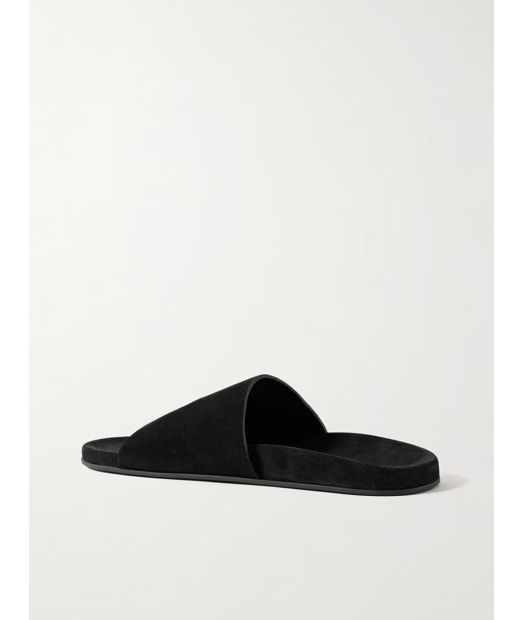 THE ROW Черные замшевые шлепанцы, фото 3