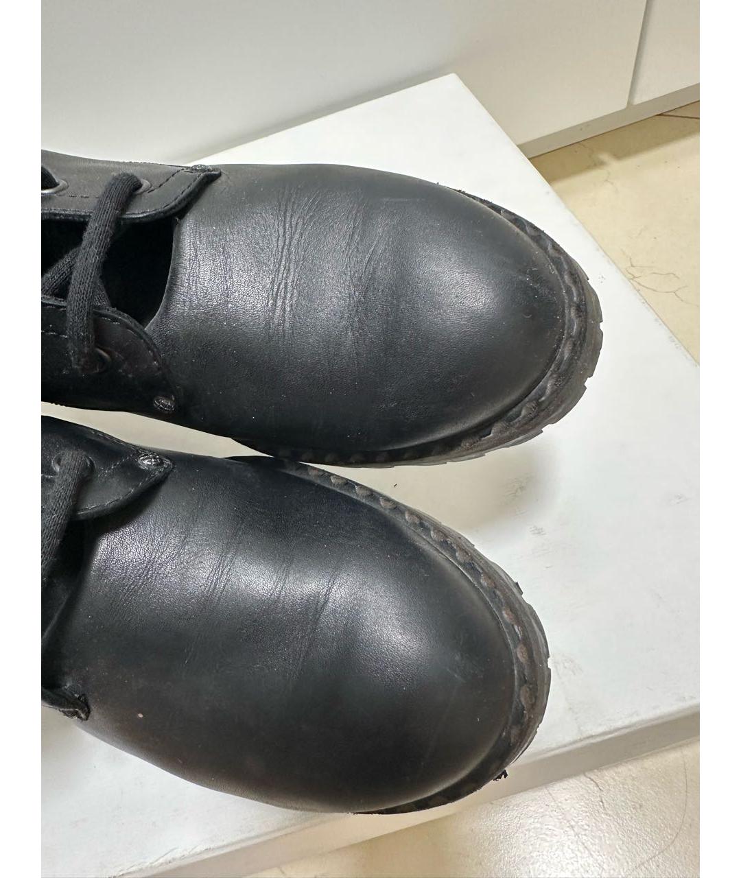 BOTTEGA VENETA Черные кожаные ботинки, фото 4