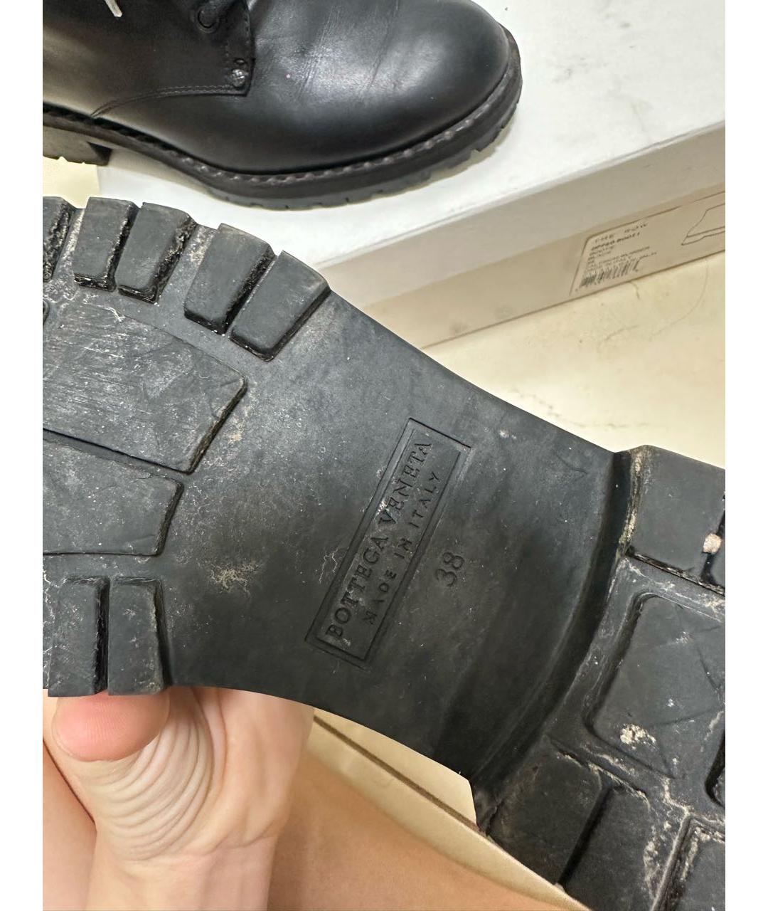 BOTTEGA VENETA Черные кожаные ботинки, фото 5