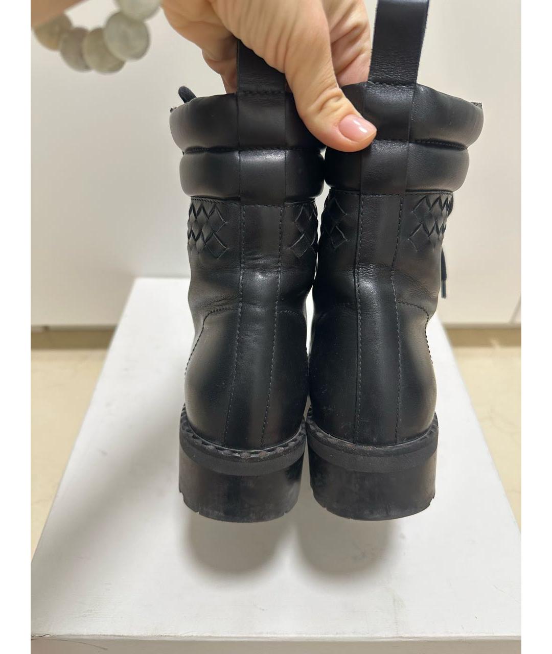 BOTTEGA VENETA Черные кожаные ботинки, фото 2