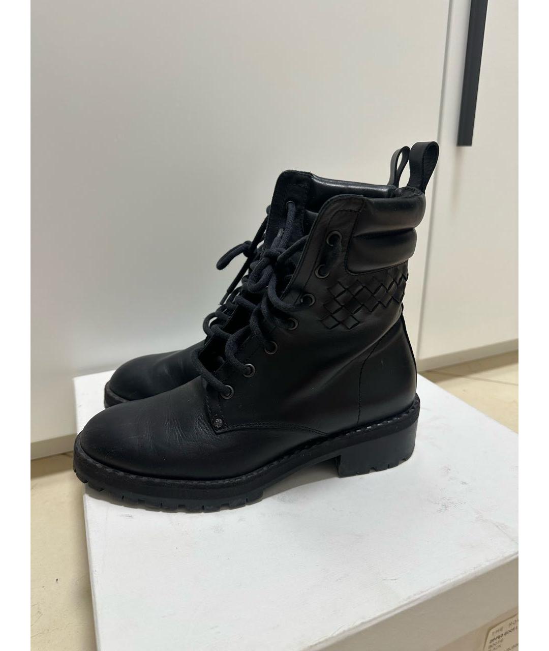 BOTTEGA VENETA Черные кожаные ботинки, фото 8