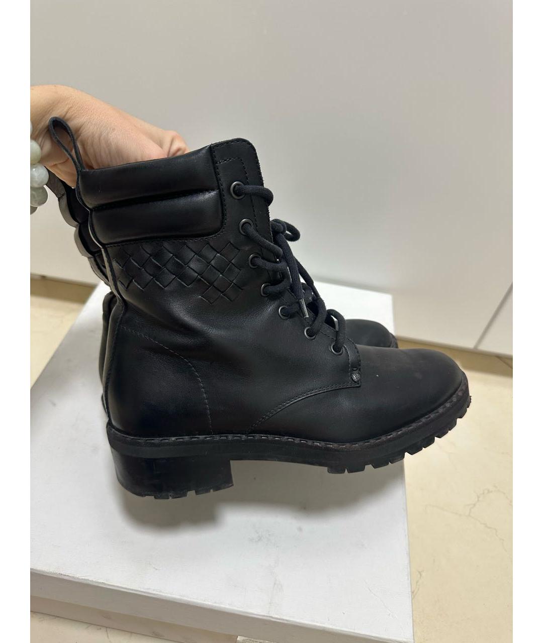 BOTTEGA VENETA Черные кожаные ботинки, фото 3