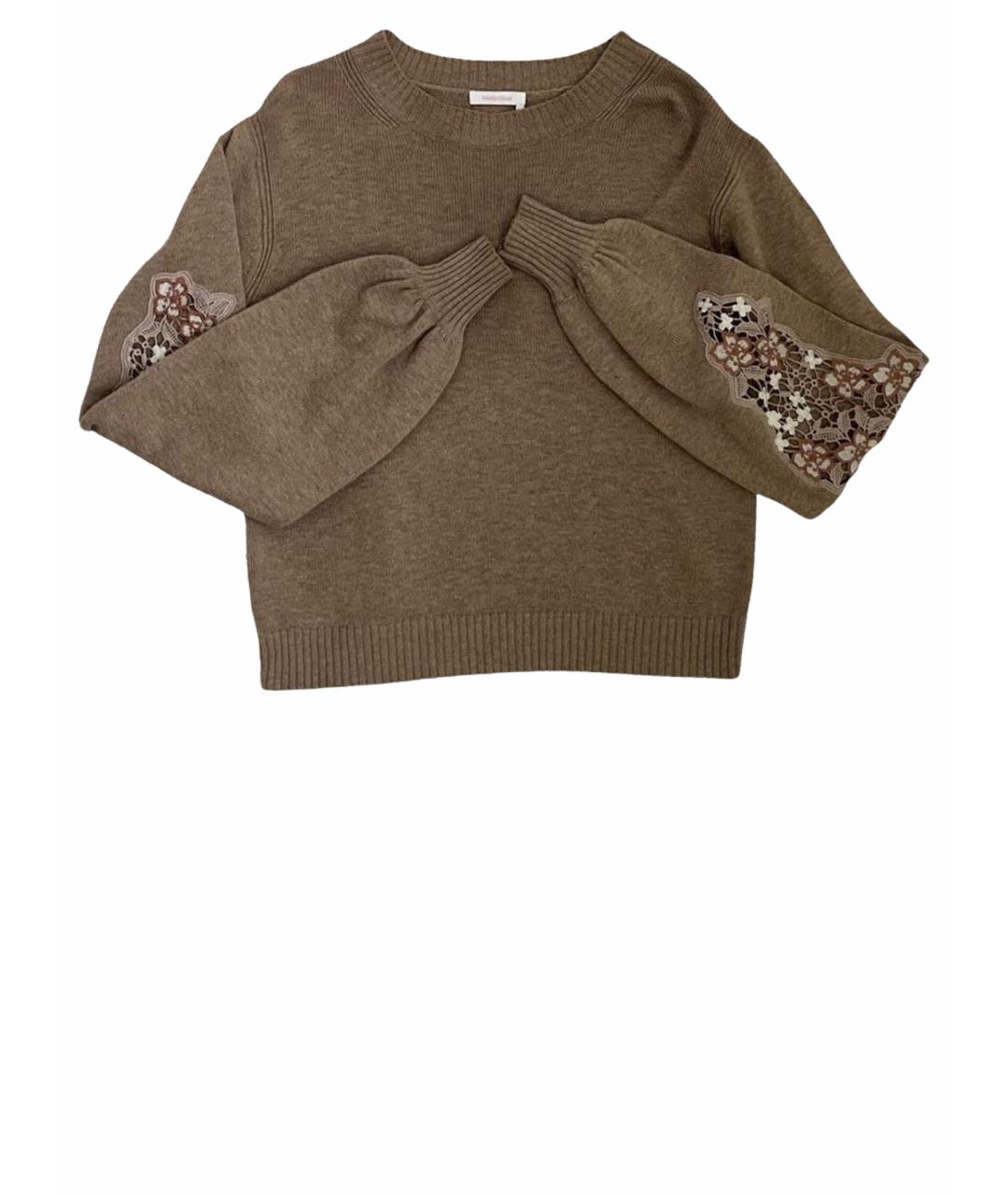 SEE BY CHLOE Бежевый шерстяной джемпер / свитер, фото 1