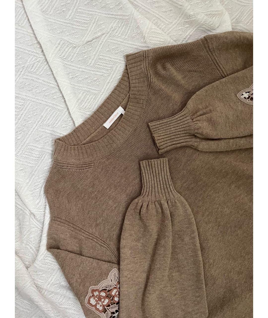 SEE BY CHLOE Бежевый шерстяной джемпер / свитер, фото 2