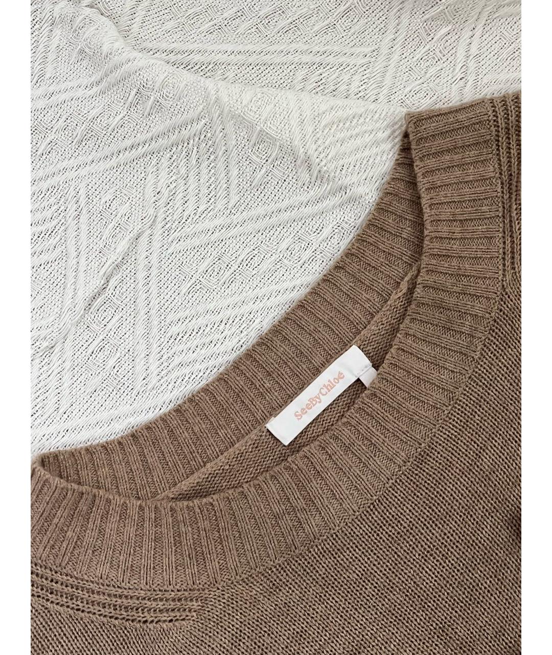 SEE BY CHLOE Бежевый шерстяной джемпер / свитер, фото 5