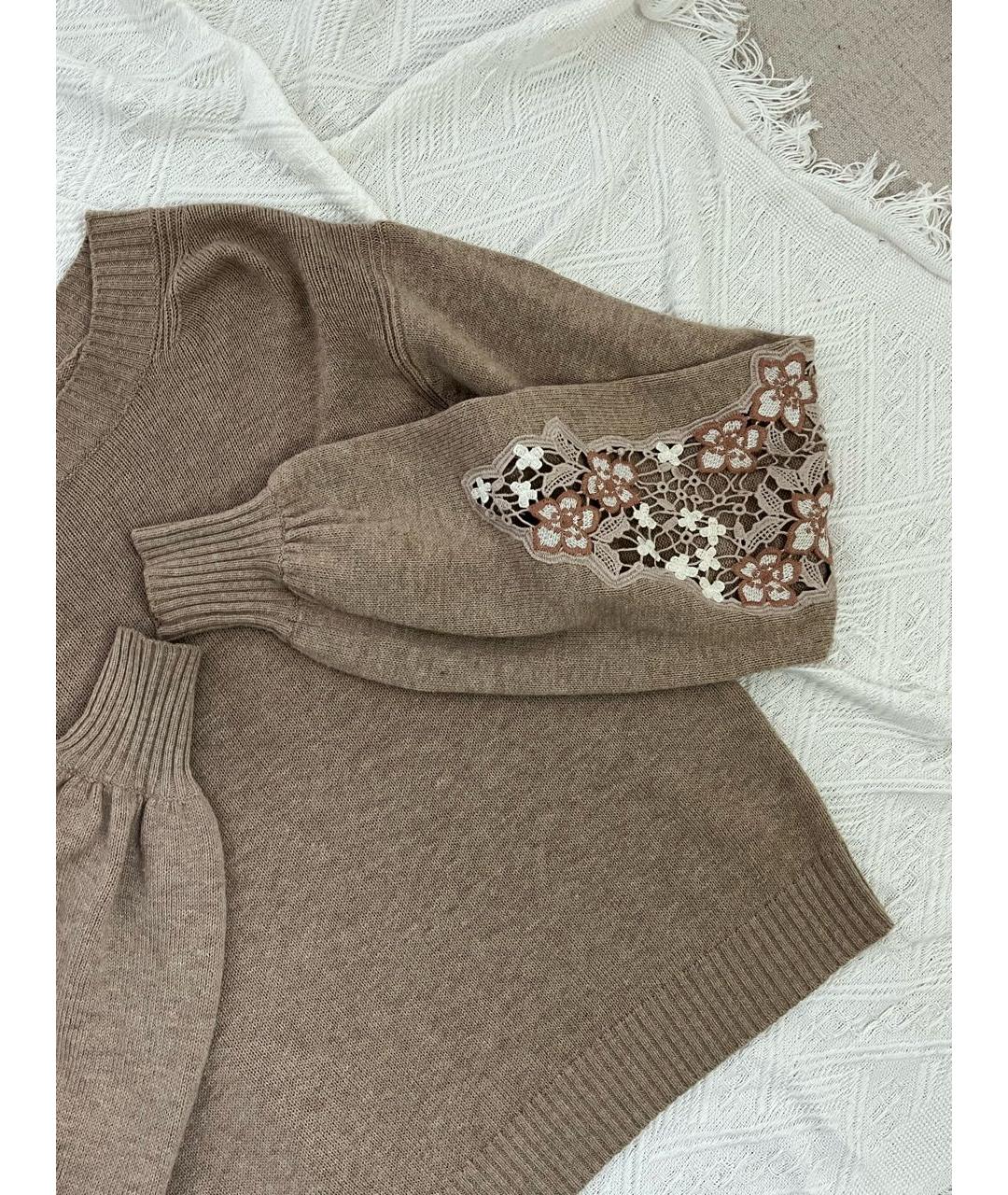 SEE BY CHLOE Бежевый шерстяной джемпер / свитер, фото 3