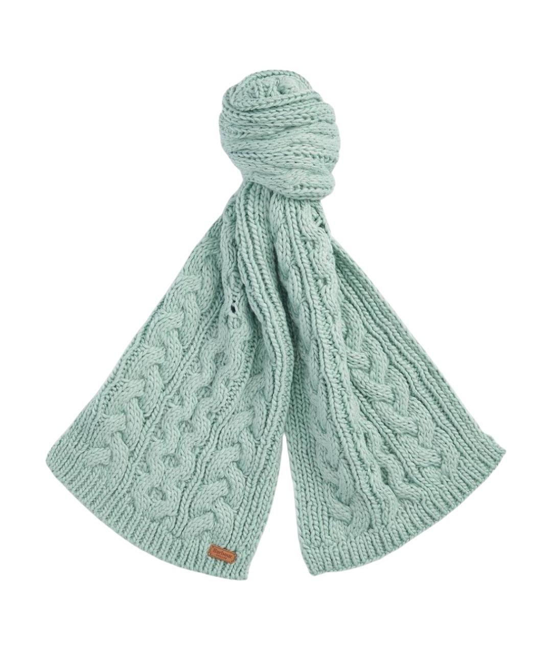 BARBOUR Зеленый шерстяной шарф, фото 1