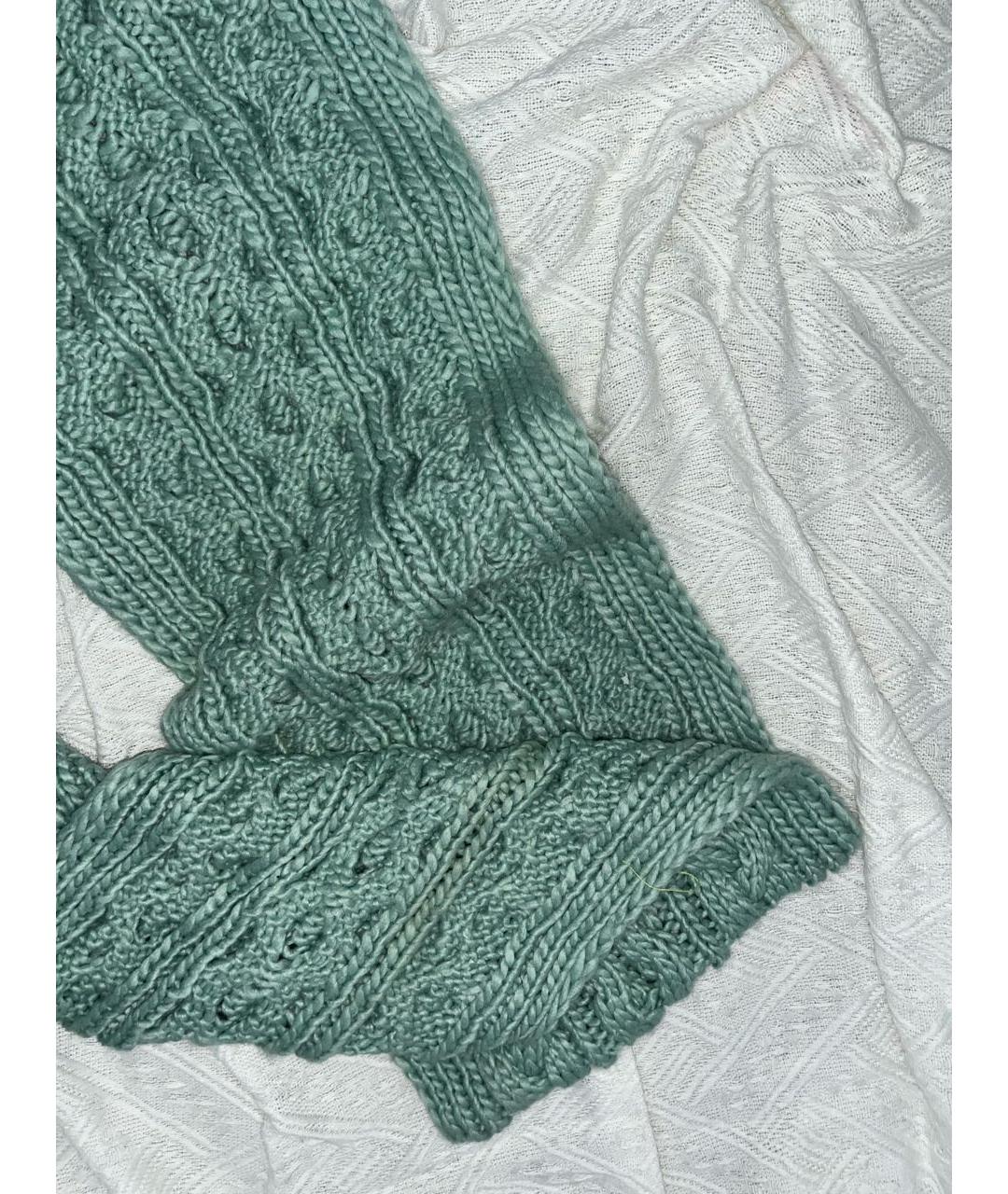 BARBOUR Зеленый шерстяной шарф, фото 4