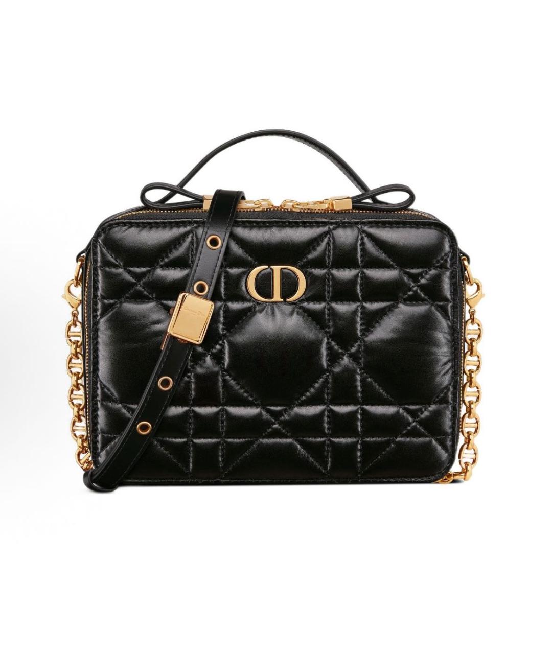 CHRISTIAN DIOR Черная кожаная сумка с короткими ручками, фото 1