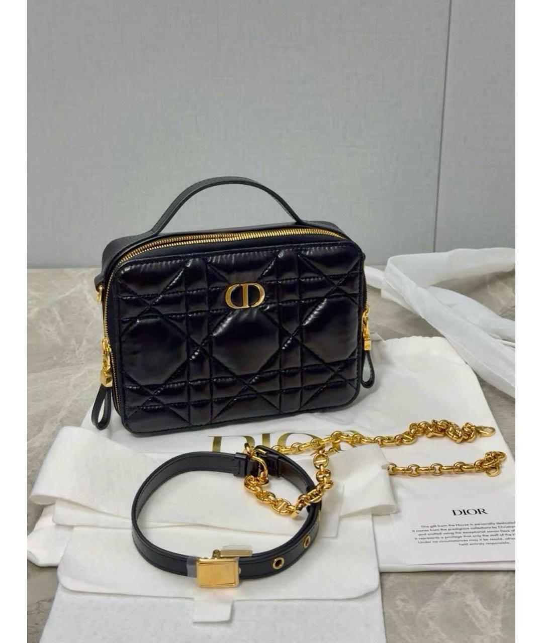 CHRISTIAN DIOR Черная кожаная сумка с короткими ручками, фото 2