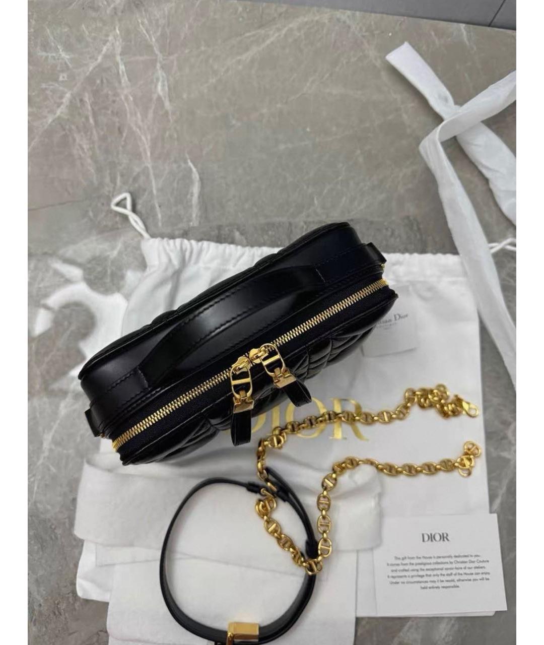 CHRISTIAN DIOR Черная кожаная сумка с короткими ручками, фото 3