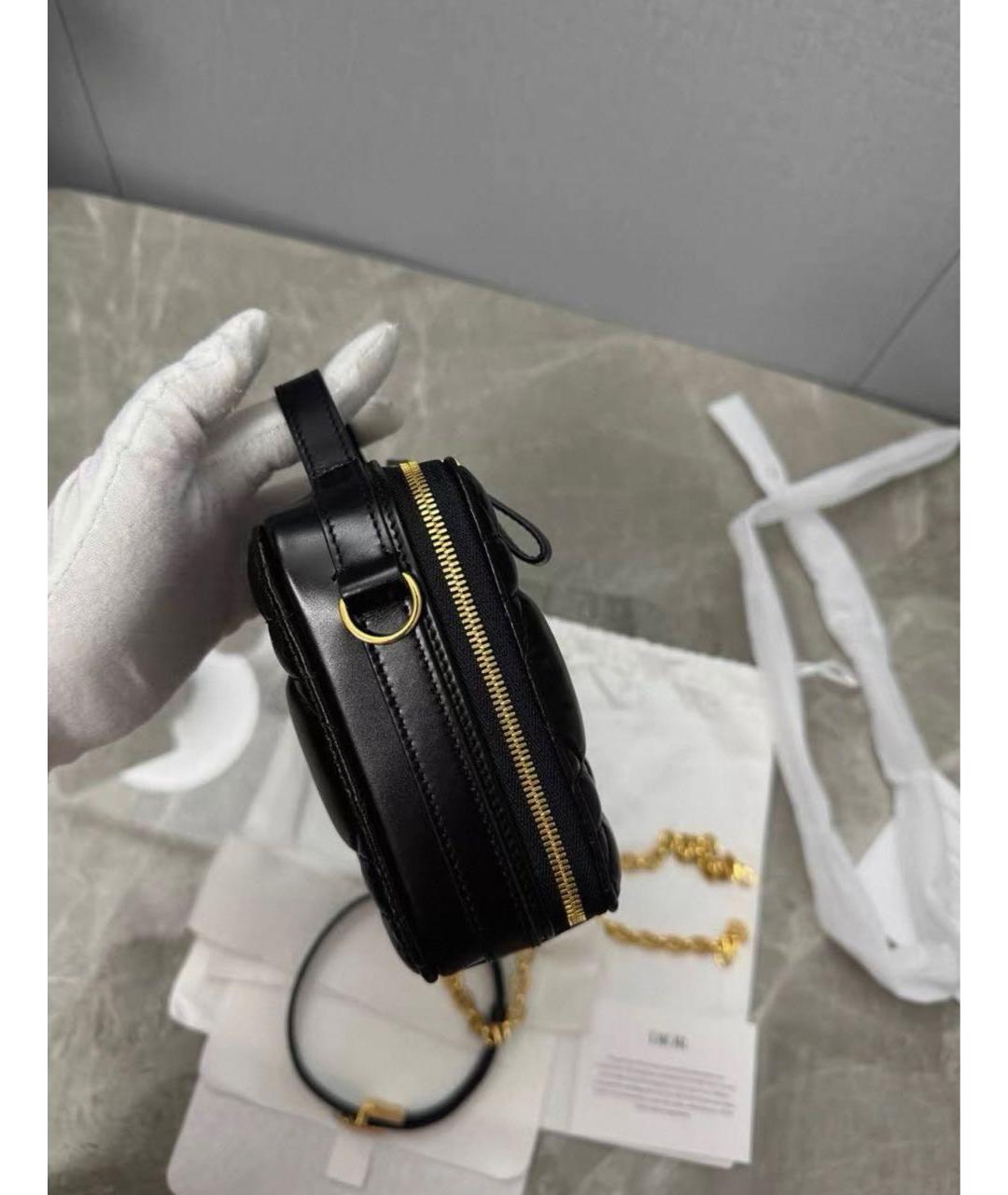 CHRISTIAN DIOR Черная кожаная сумка с короткими ручками, фото 5