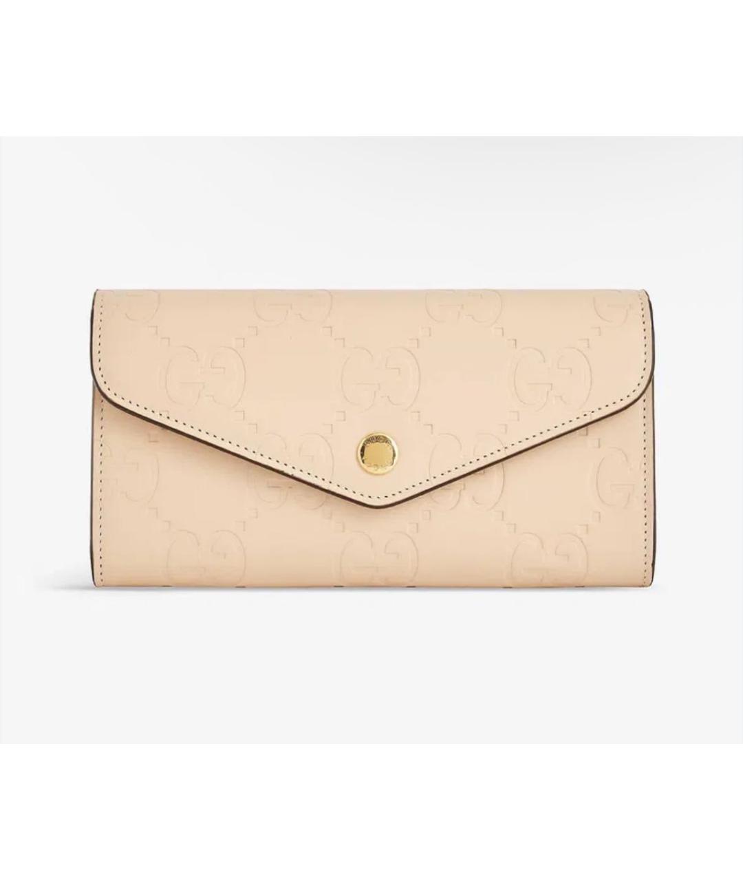 GUCCI Бежевый кожаный кошелек, фото 8