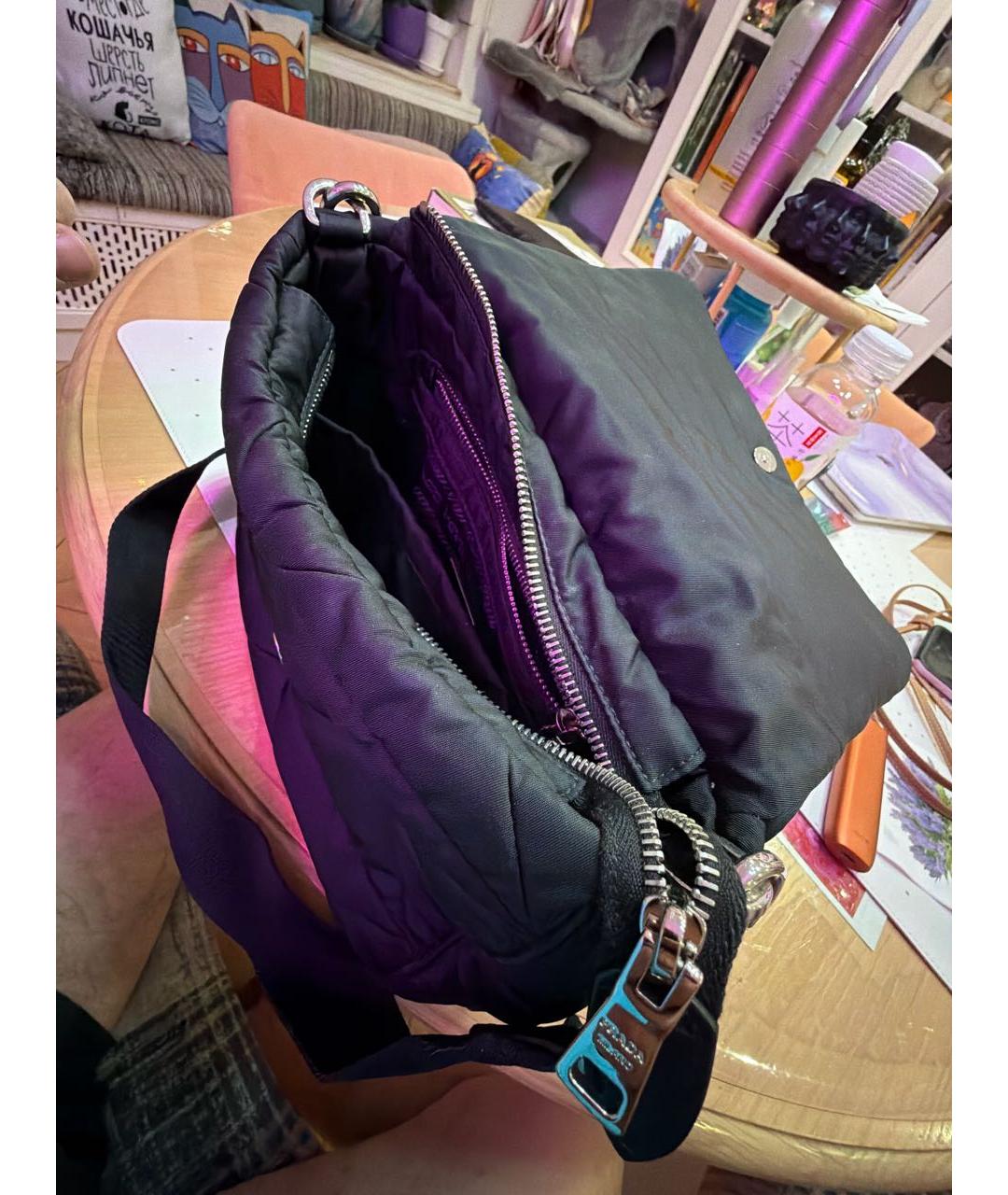 PRADA Черная тканевая сумка через плечо, фото 4