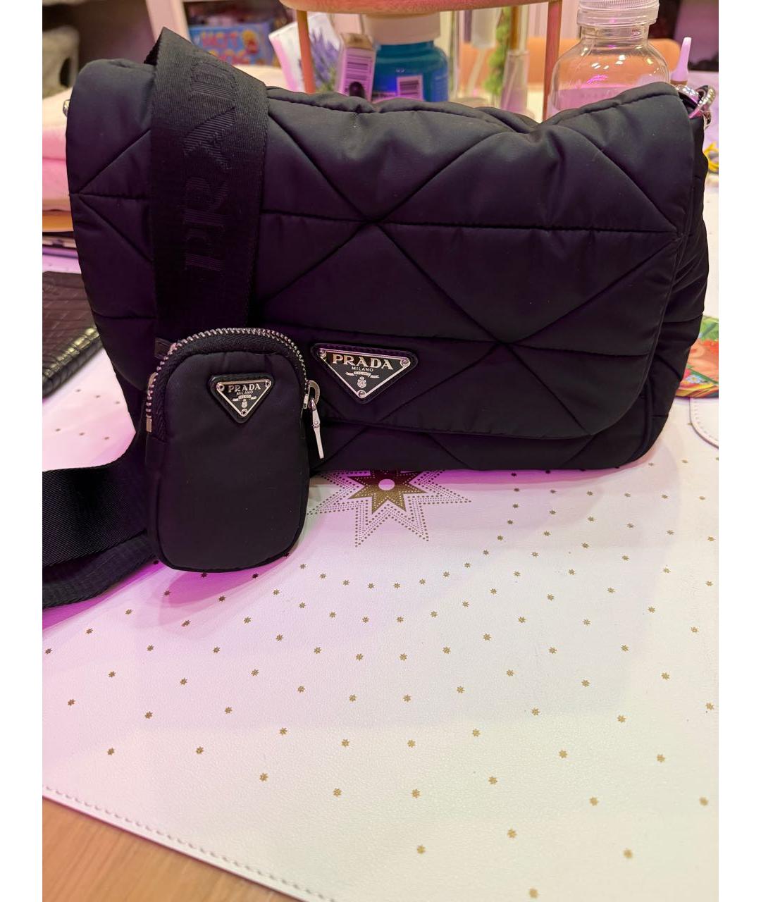 PRADA Черная тканевая сумка через плечо, фото 5