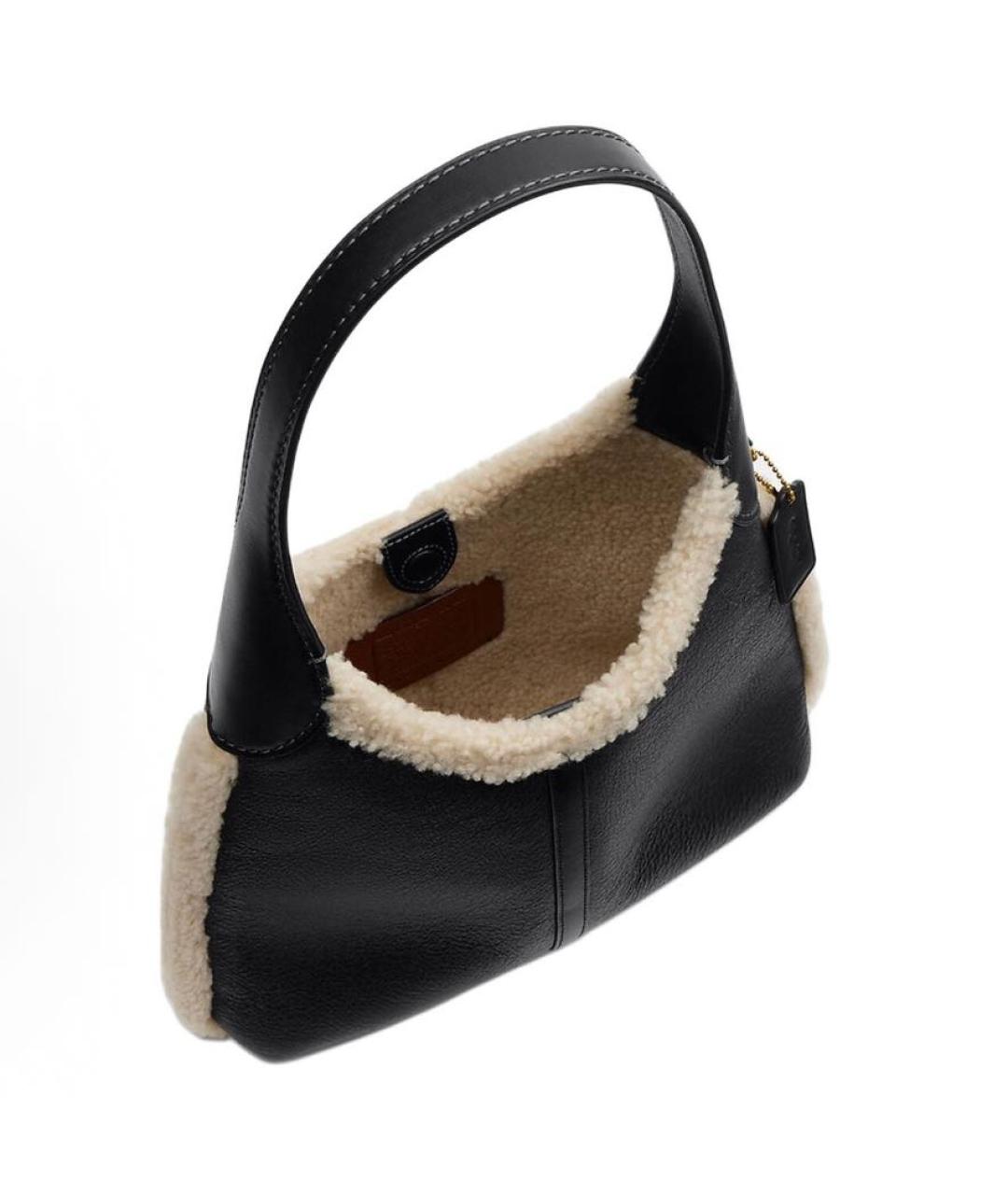 COACH Черная кожаная сумка через плечо, фото 3