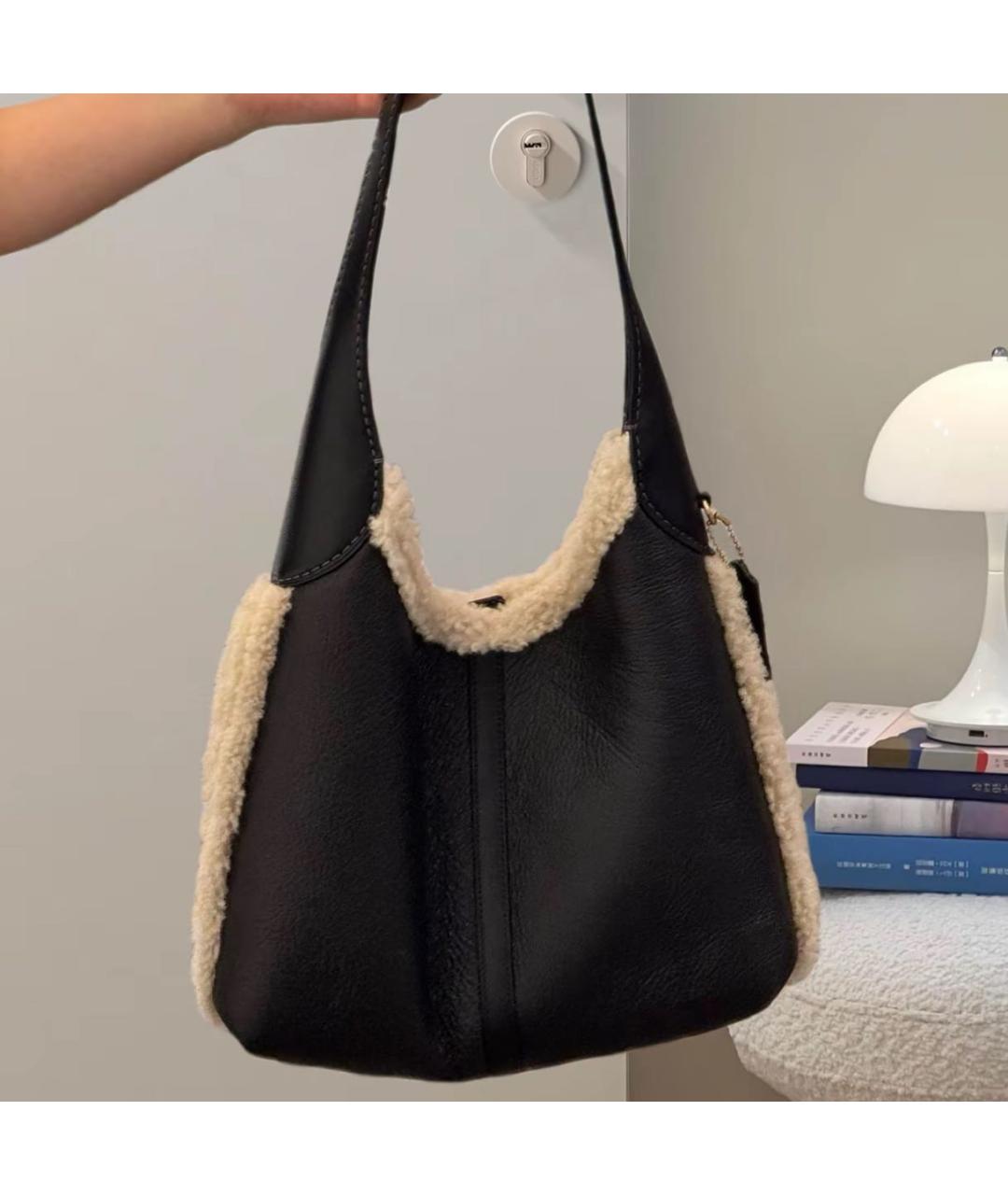 COACH Черная кожаная сумка через плечо, фото 8