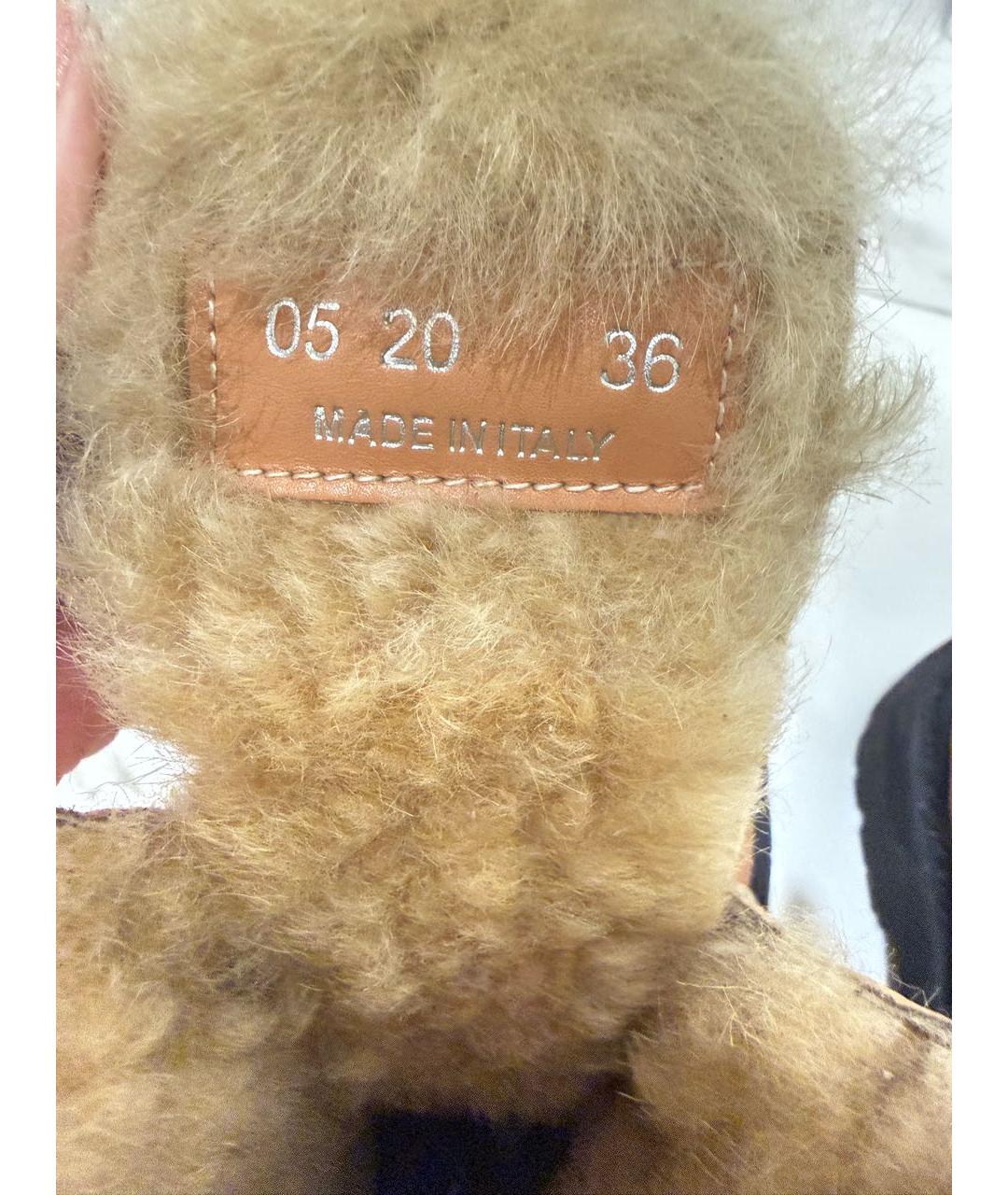 OFF-WHITE Бежевые кожаные ботинки, фото 7