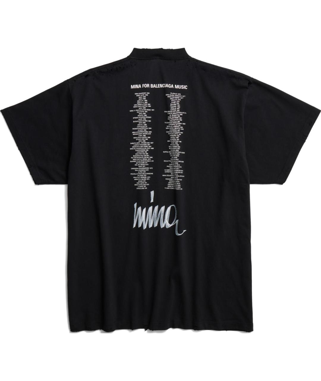BALENCIAGA Черная хлопковая футболка, фото 2