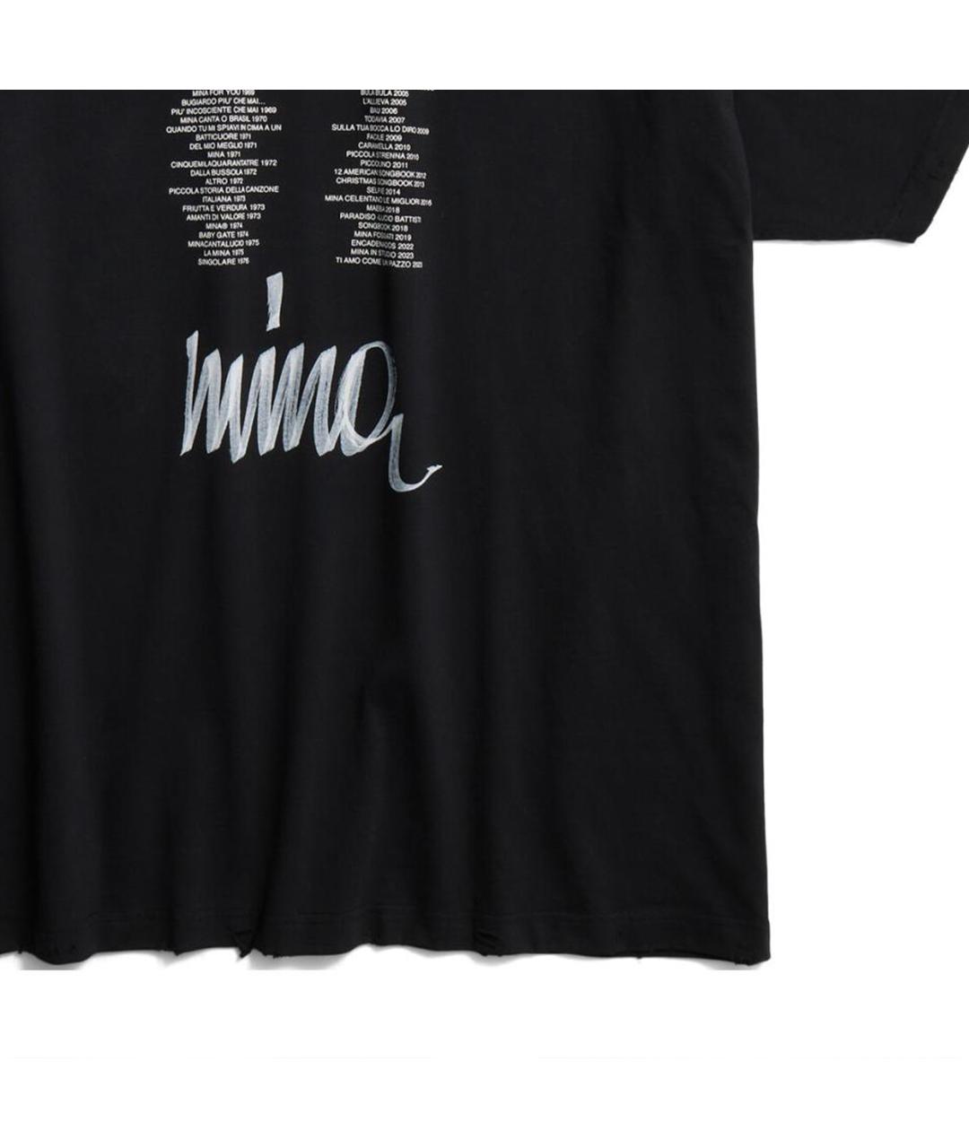 BALENCIAGA Черная хлопковая футболка, фото 5