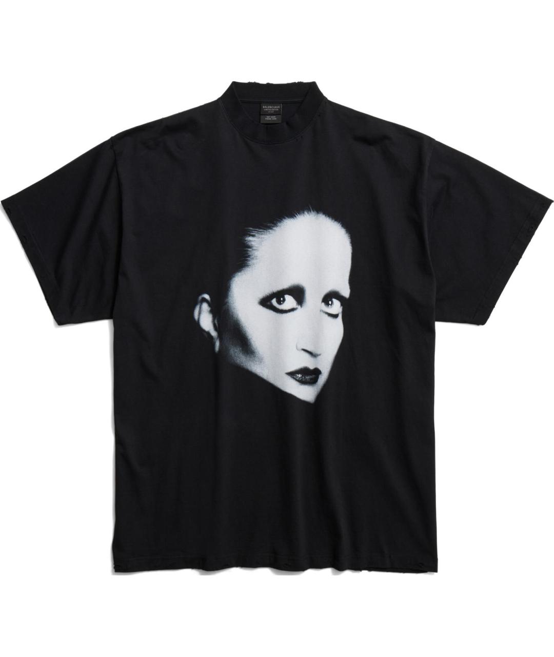 BALENCIAGA Черная хлопковая футболка, фото 1