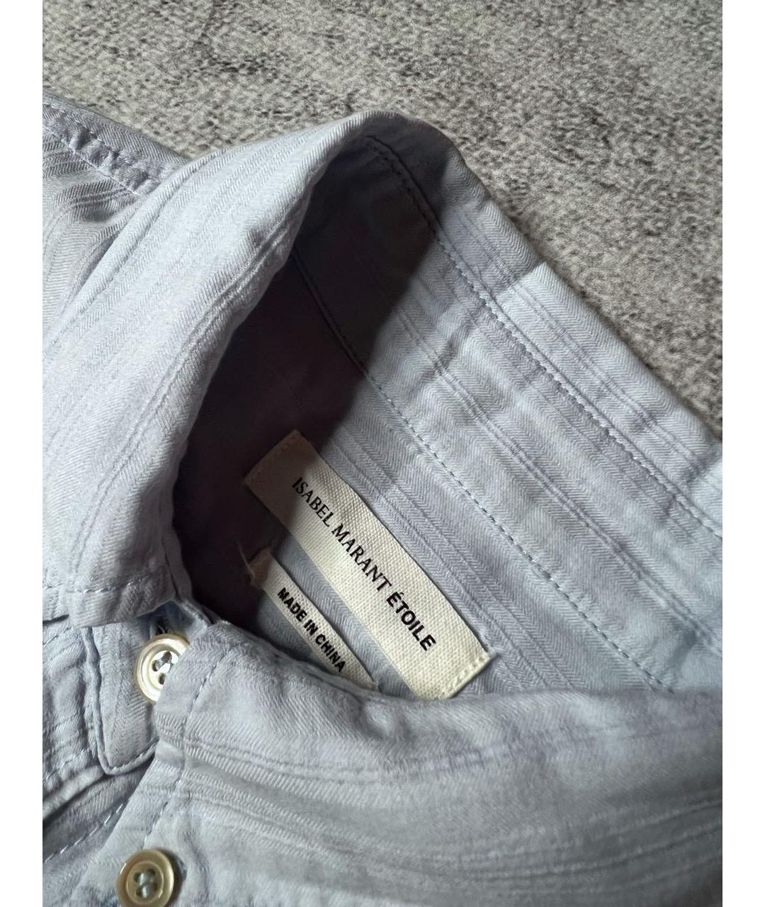 ISABEL MARANT ETOILE Голубая хлопковая рубашка, фото 7