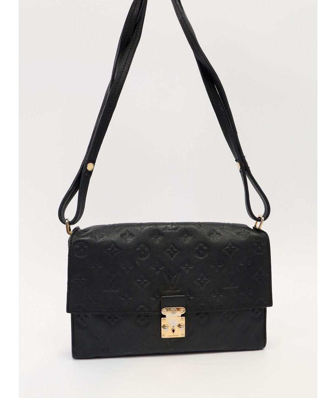 LOUIS VUITTON Черная кожаная сумка через плечо, фото 3