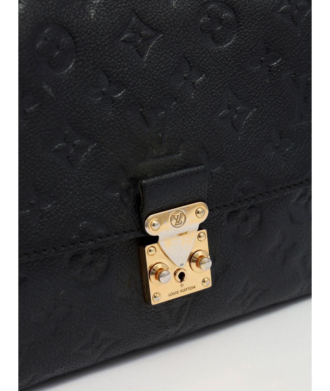 LOUIS VUITTON Черная кожаная сумка через плечо, фото 6