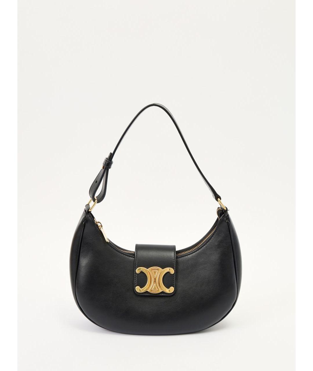 CELINE Черная кожаная сумка с короткими ручками, фото 9