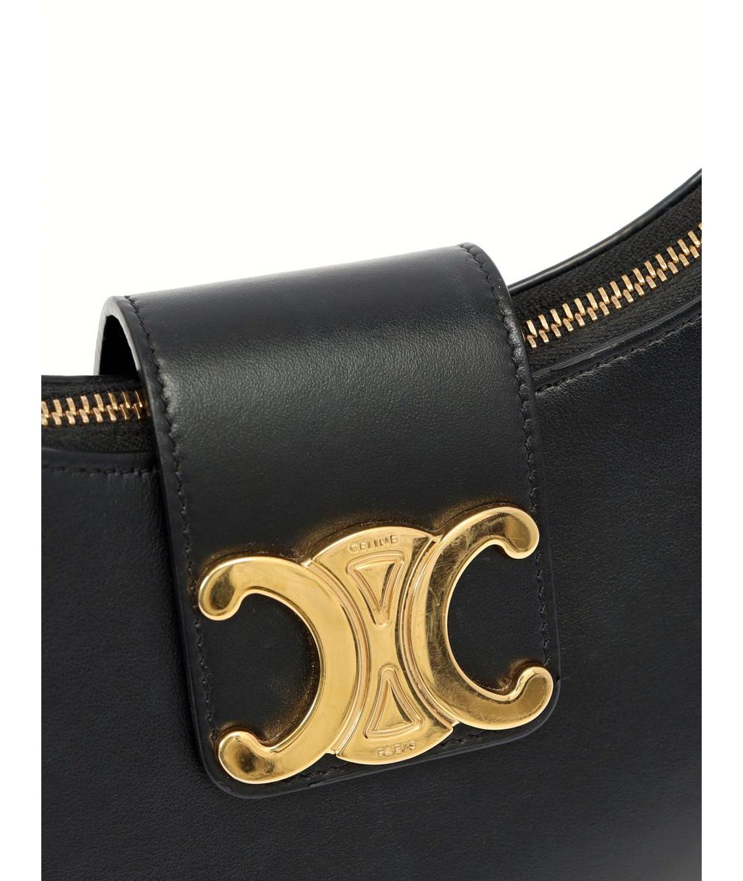 CELINE Черная кожаная сумка с короткими ручками, фото 3
