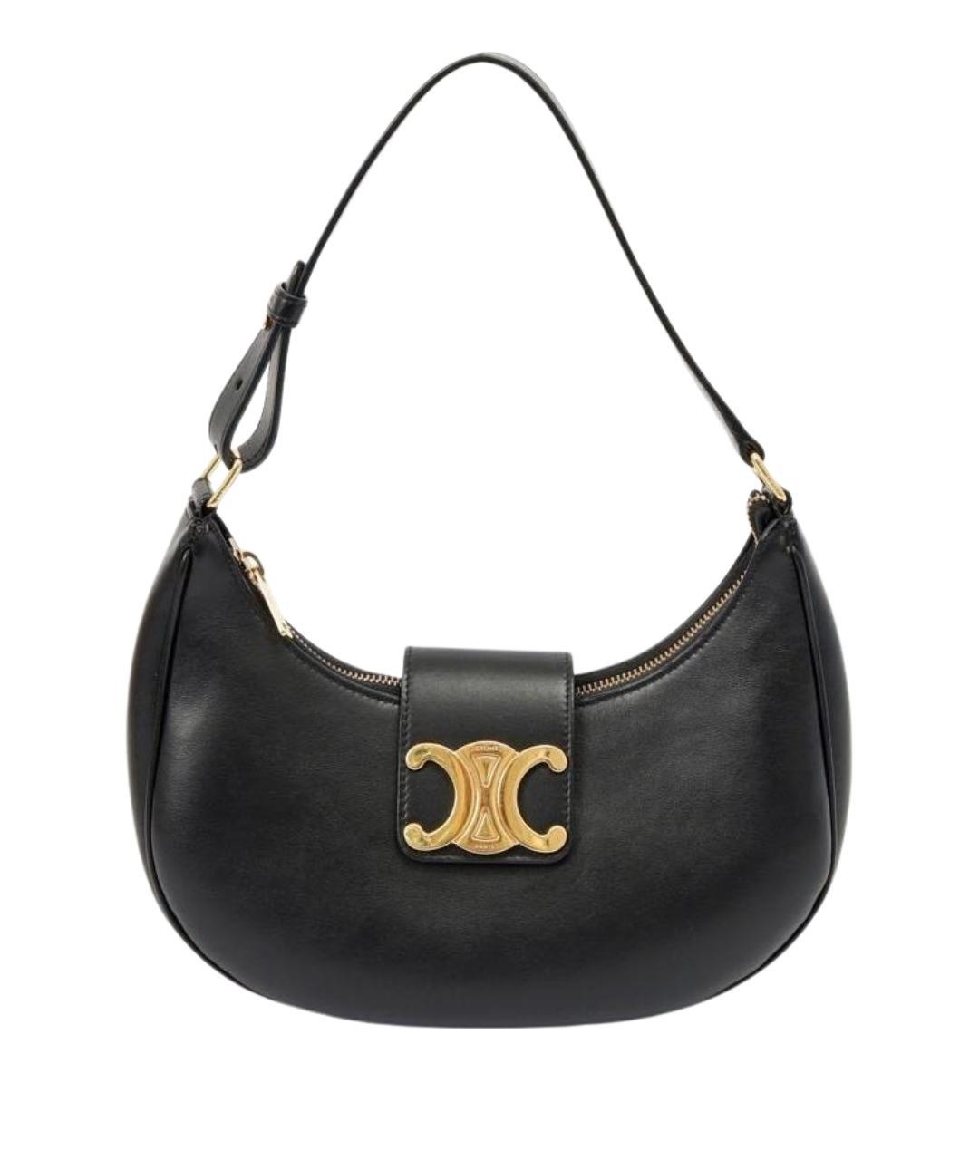 CELINE Черная кожаная сумка с короткими ручками, фото 1