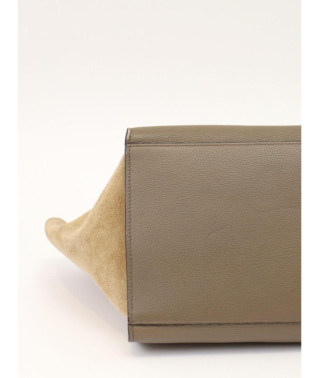 CELINE Бежевая кожаная сумка через плечо, фото 8