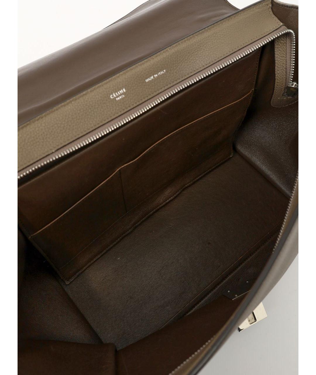 CELINE Бежевая кожаная сумка через плечо, фото 4