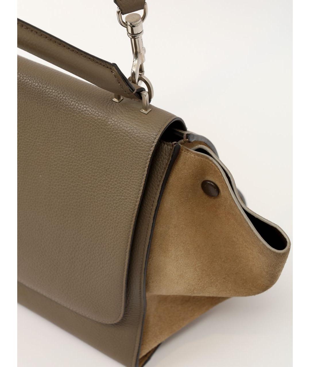 CELINE Бежевая кожаная сумка через плечо, фото 7