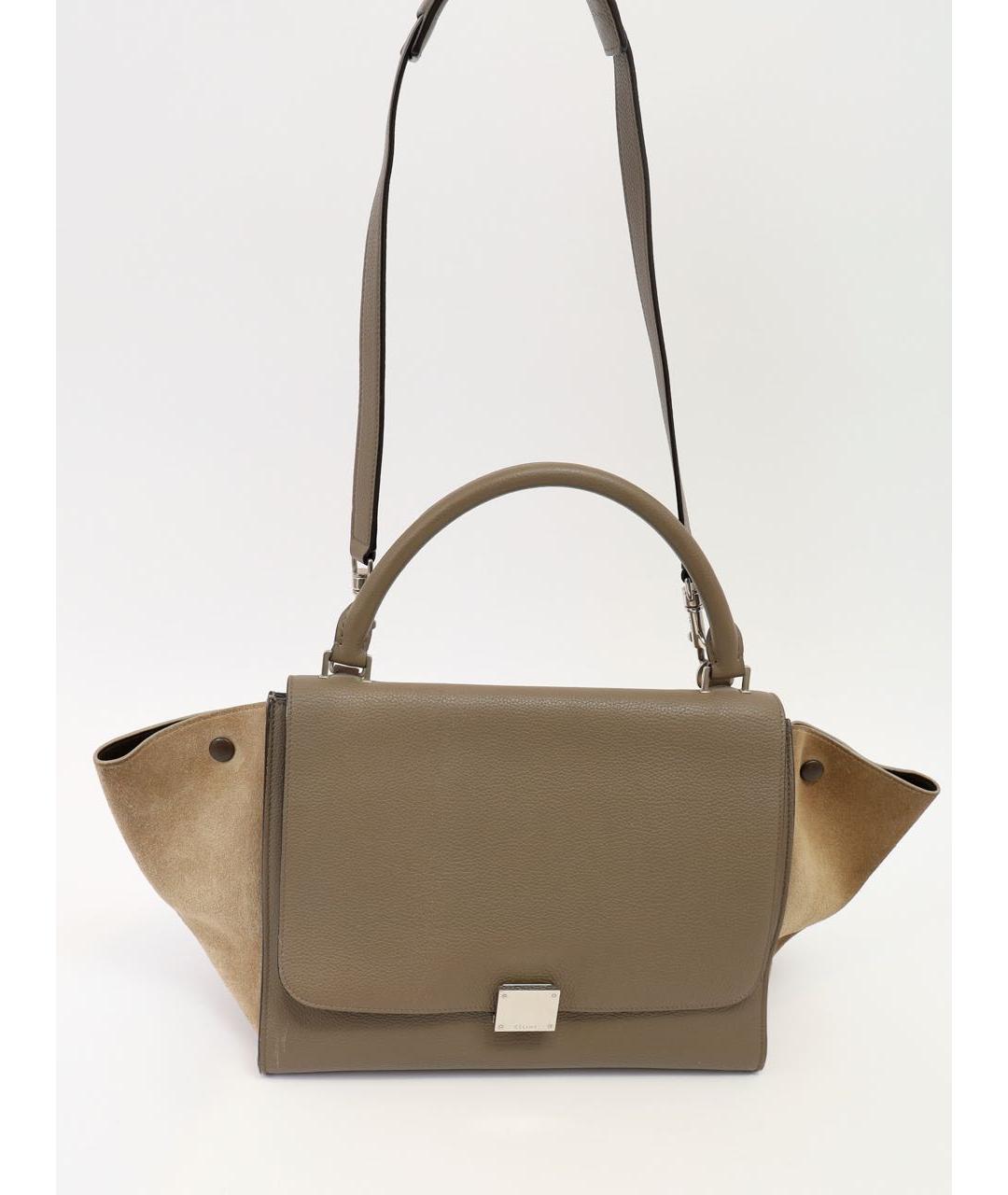 CELINE Бежевая кожаная сумка через плечо, фото 3