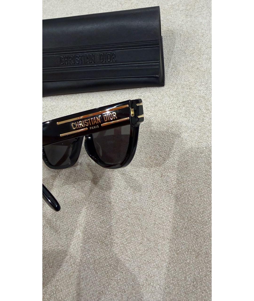 CHRISTIAN DIOR Черные пластиковые солнцезащитные очки, фото 4
