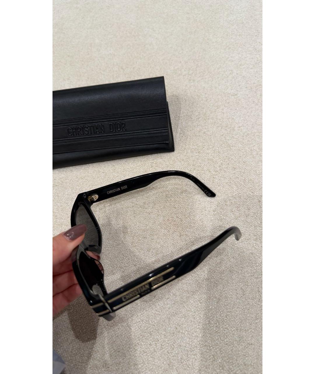 CHRISTIAN DIOR Черные пластиковые солнцезащитные очки, фото 5