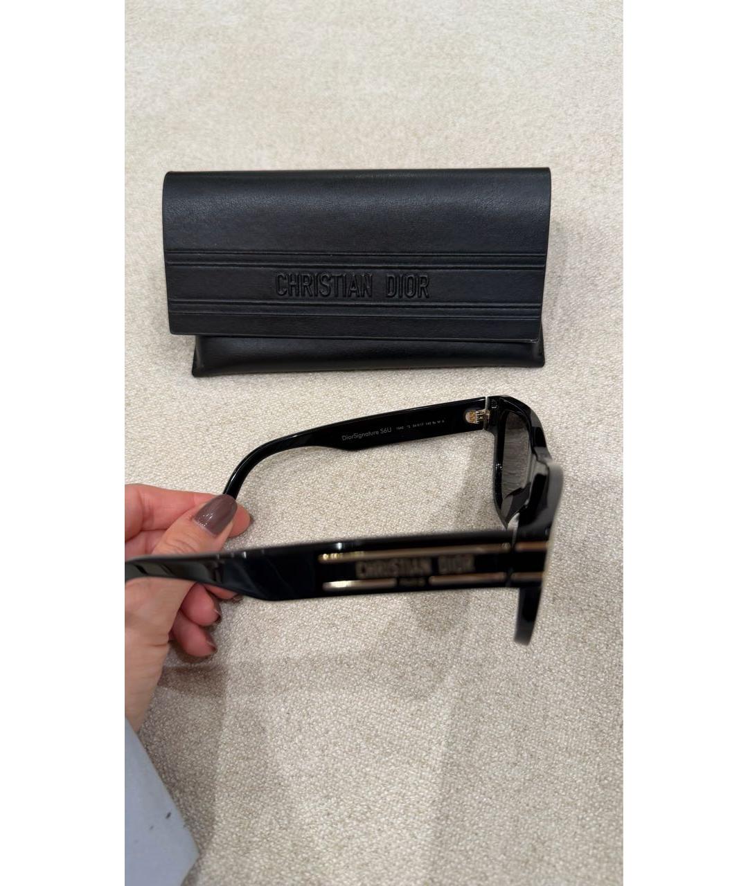 CHRISTIAN DIOR Черные пластиковые солнцезащитные очки, фото 6