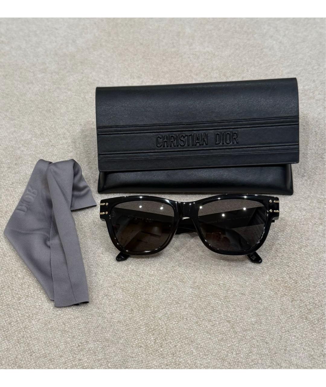 CHRISTIAN DIOR Черные пластиковые солнцезащитные очки, фото 2