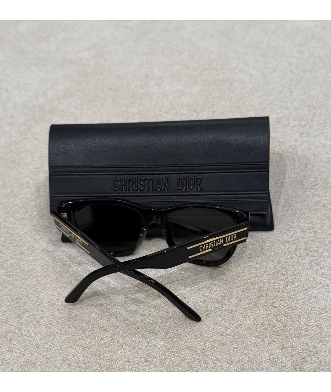 CHRISTIAN DIOR Черные пластиковые солнцезащитные очки, фото 3