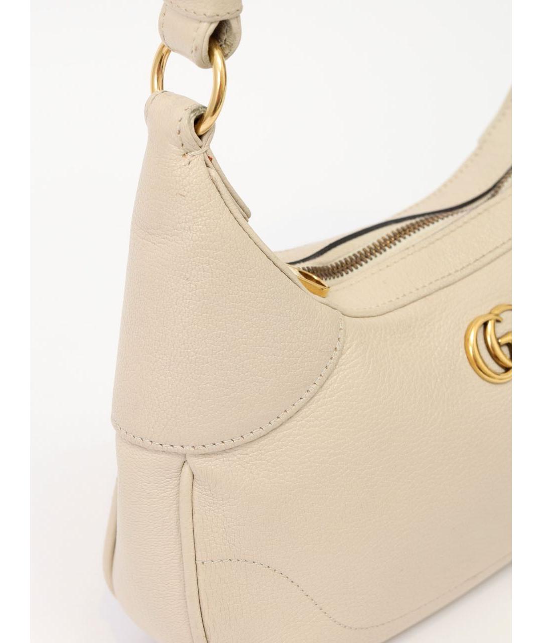 GUCCI Бежевая кожаная сумка через плечо, фото 6