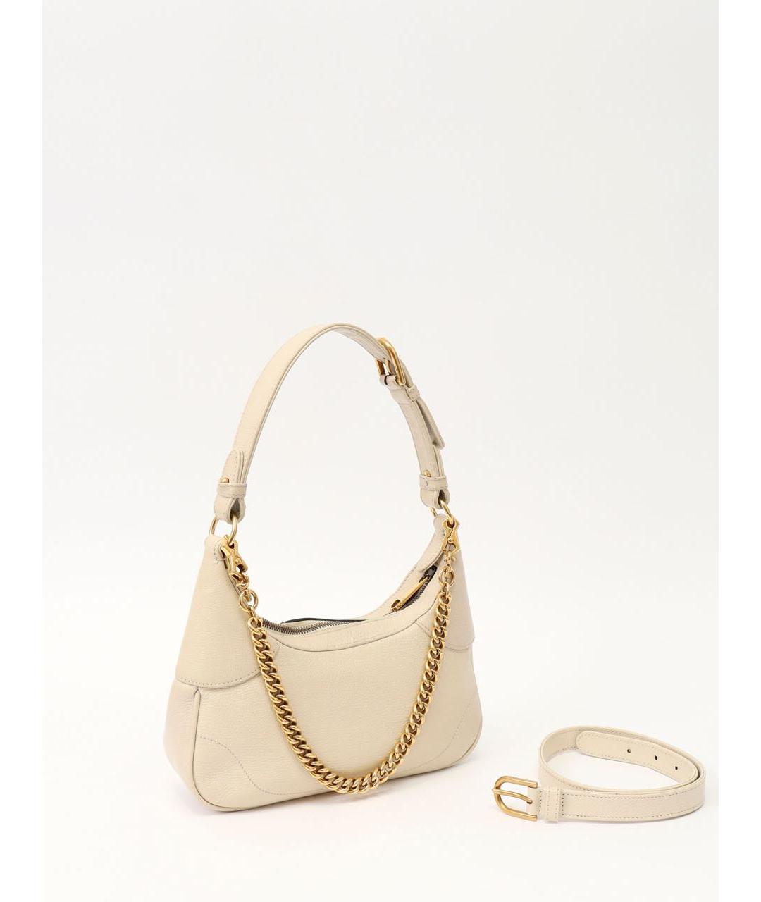 GUCCI Бежевая кожаная сумка через плечо, фото 4