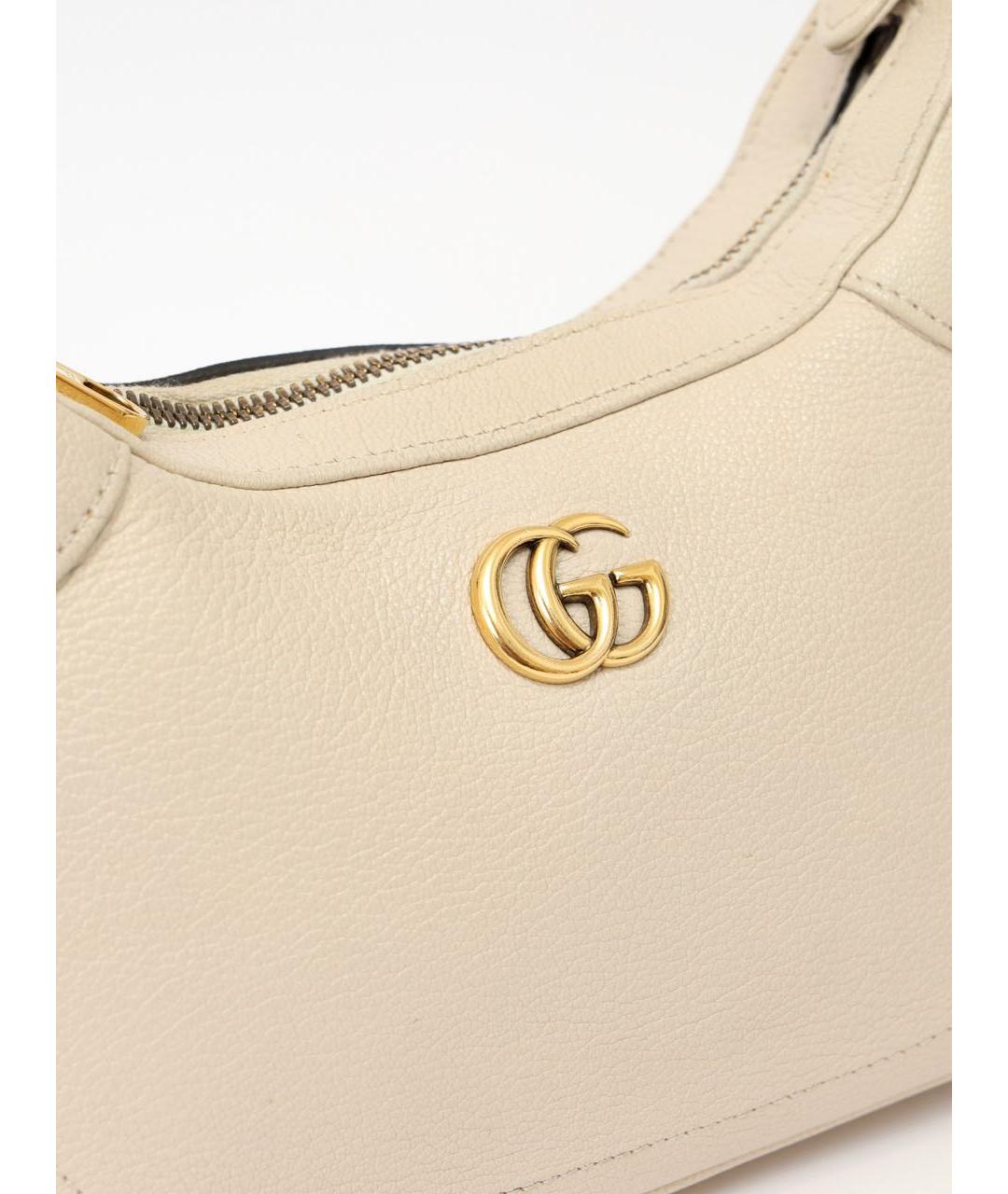 GUCCI Бежевая кожаная сумка через плечо, фото 5