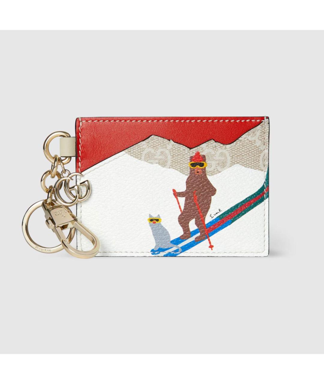 GUCCI Бежевый кожаный кардхолдер, фото 5