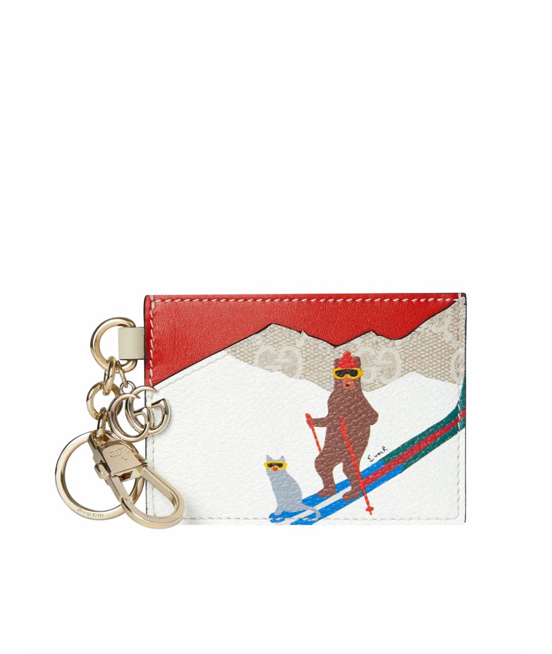 GUCCI Бежевый кожаный кардхолдер, фото 1