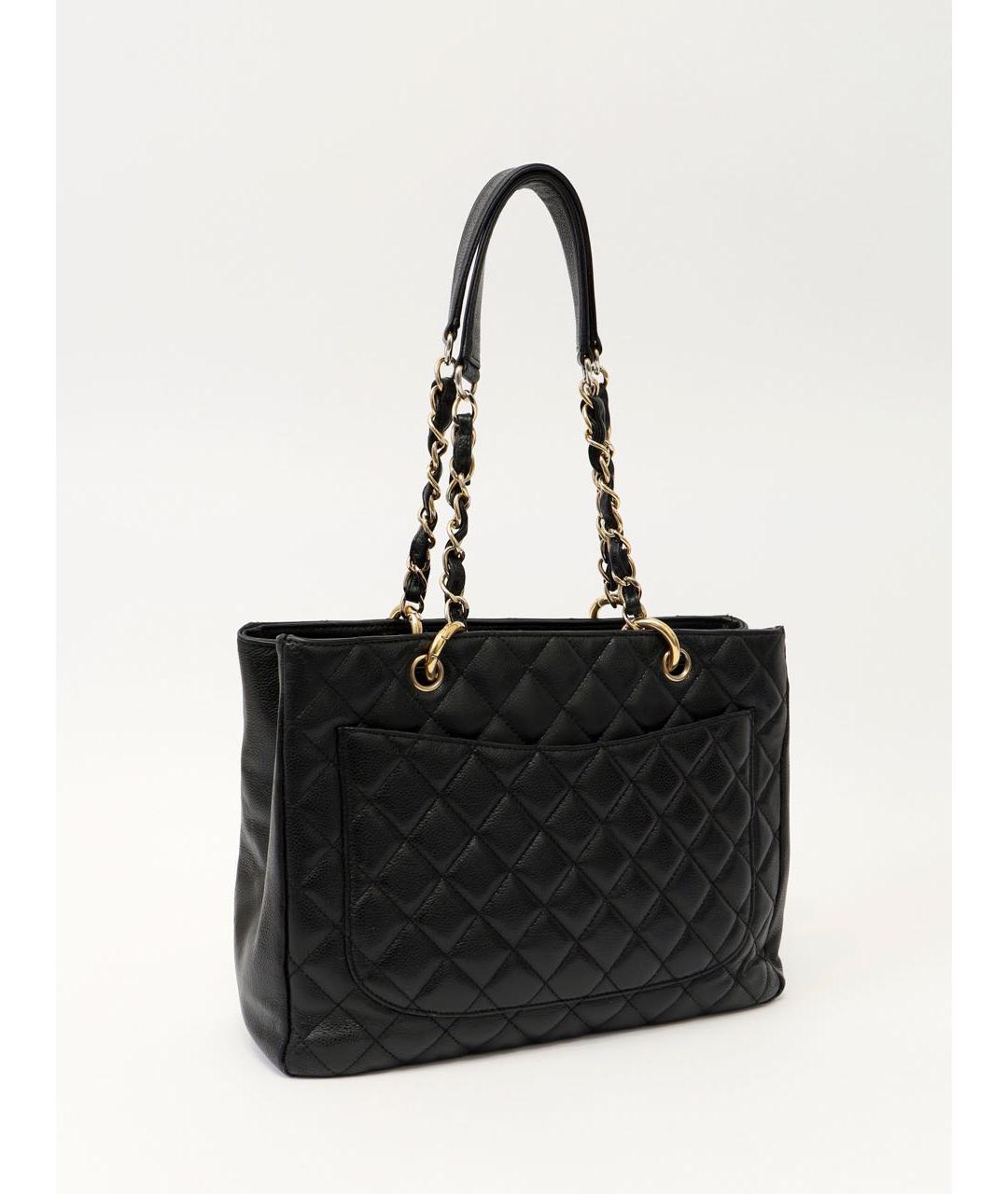 CHANEL Черная кожаная сумка тоут, фото 3