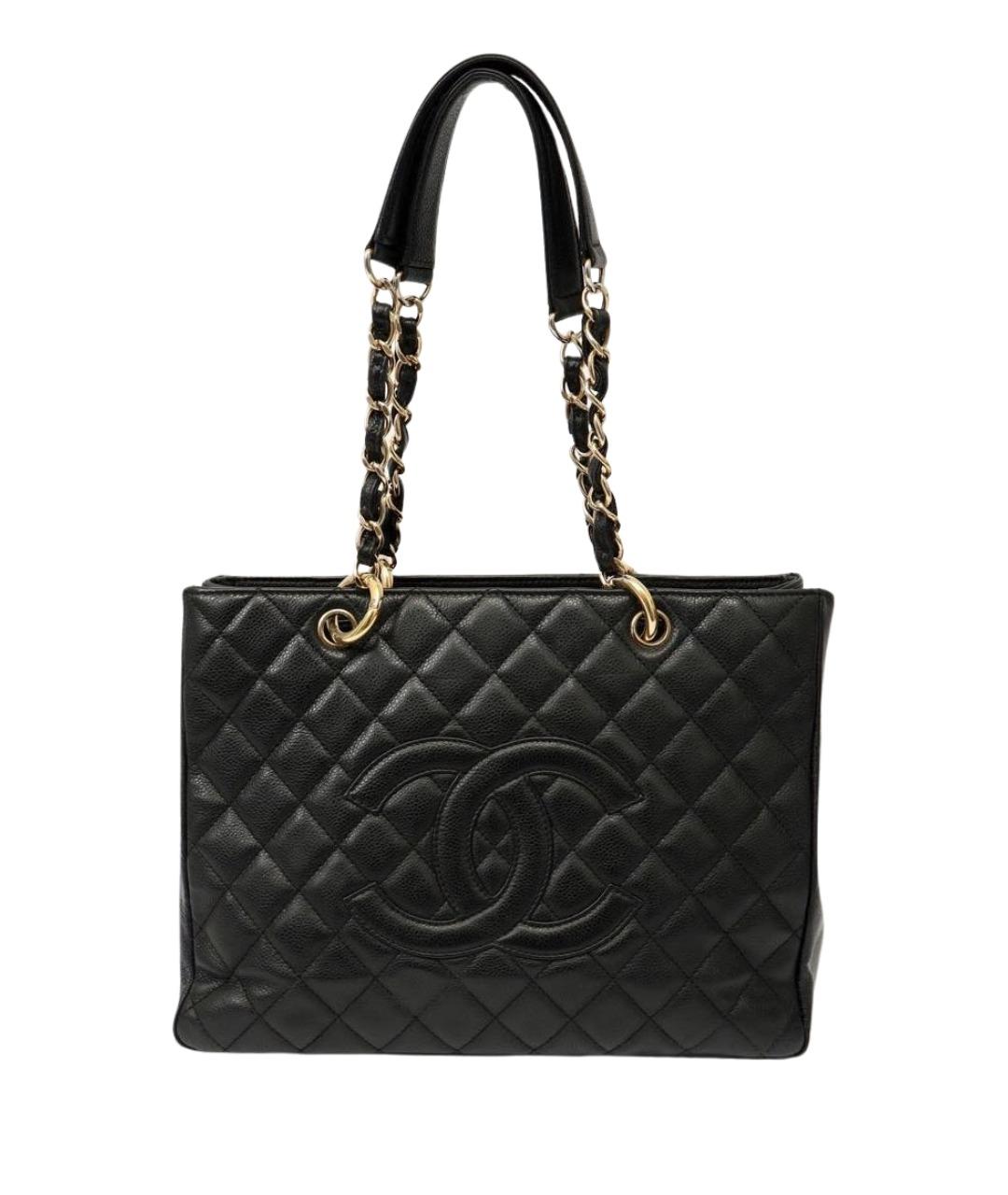 CHANEL Черная кожаная сумка тоут, фото 1