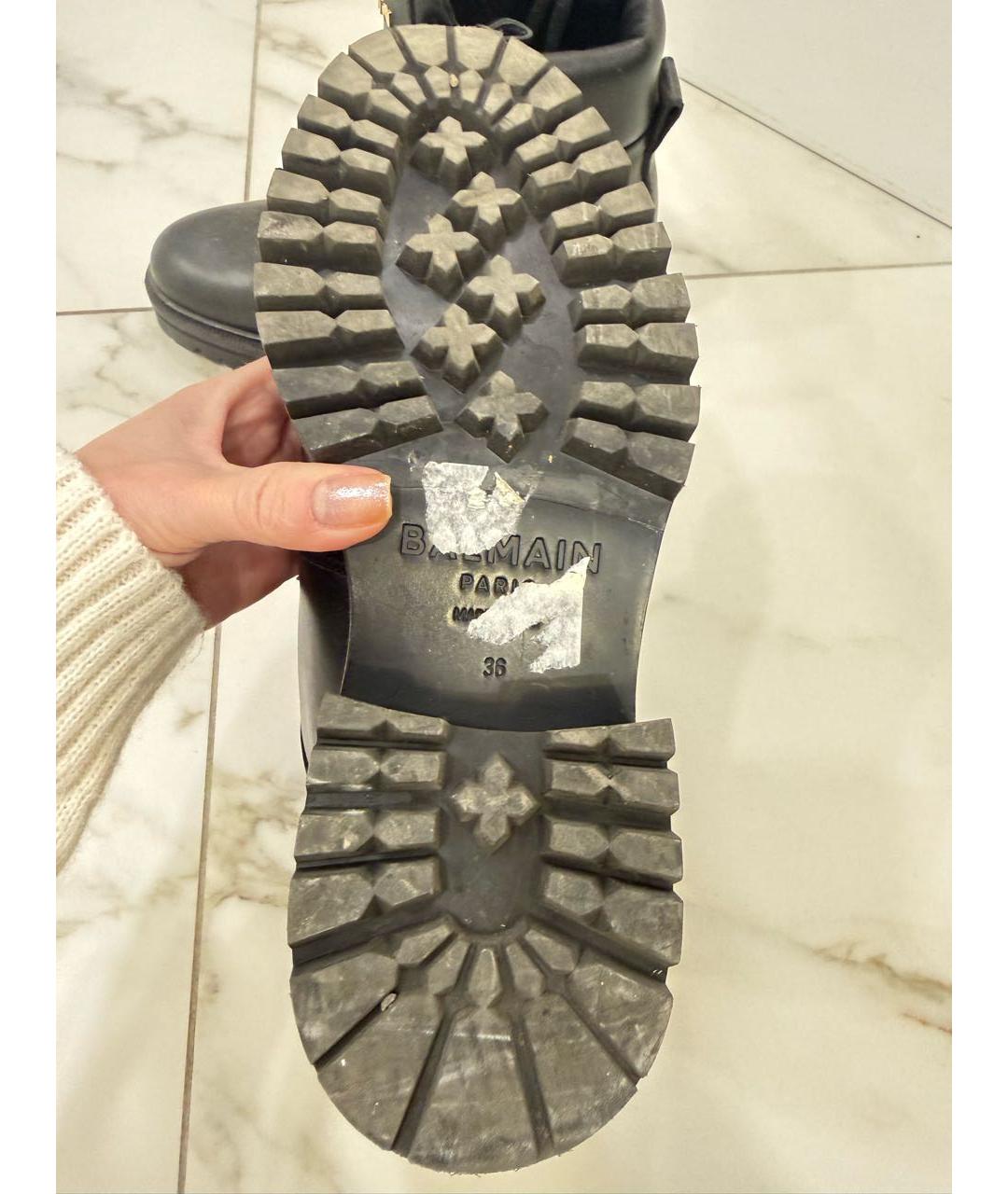 BALMAIN Черные кожаные ботинки, фото 7