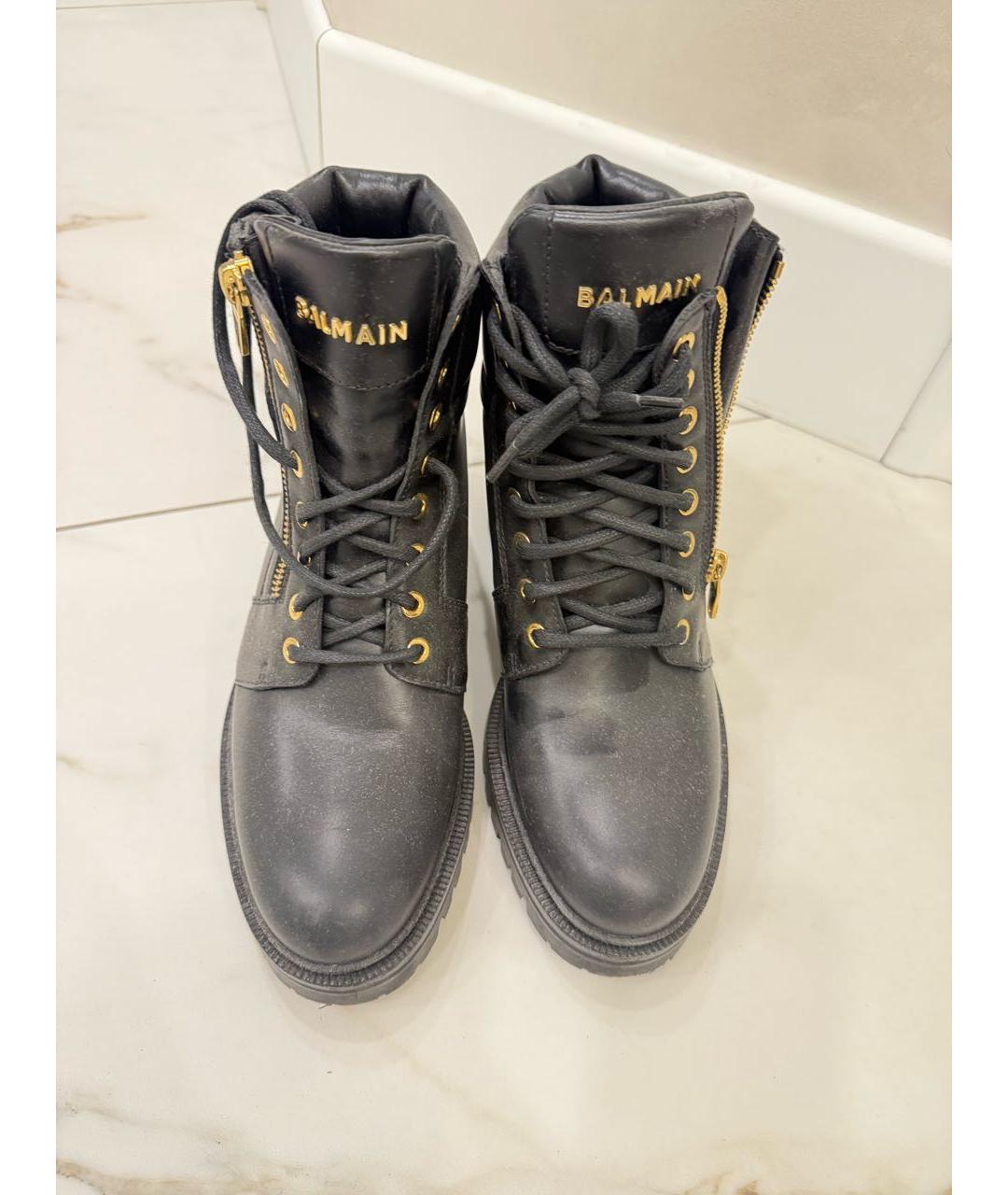 BALMAIN Черные кожаные ботинки, фото 6