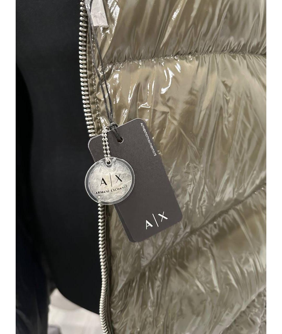 ARMANI EXCHANGE Зеленый полиамидовый пуховик, фото 6